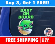 Baby Yoda Baby on Board Bumper Sticker, Baby Grogu Starwars Bumper Sticker Decal