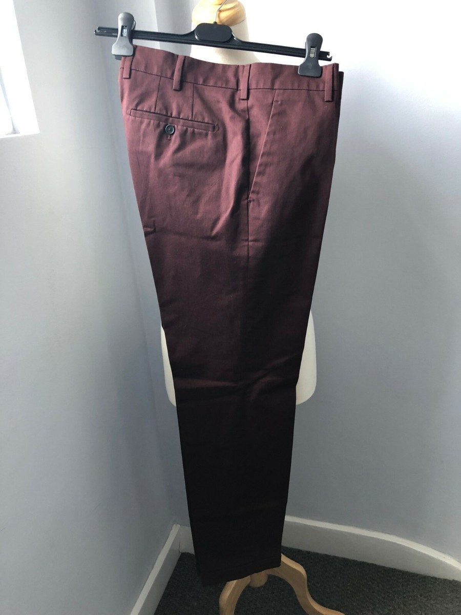 Prada Deep Red Cotton Men's Trousers Size 52 IT or 36