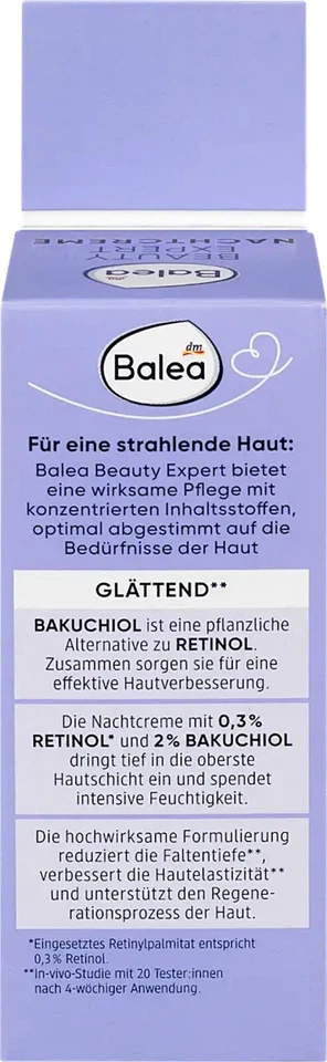 Balea Beauty Expert Crema de Noche con Retinol y Bakuchiol, 30 ml Foto 2 de 2