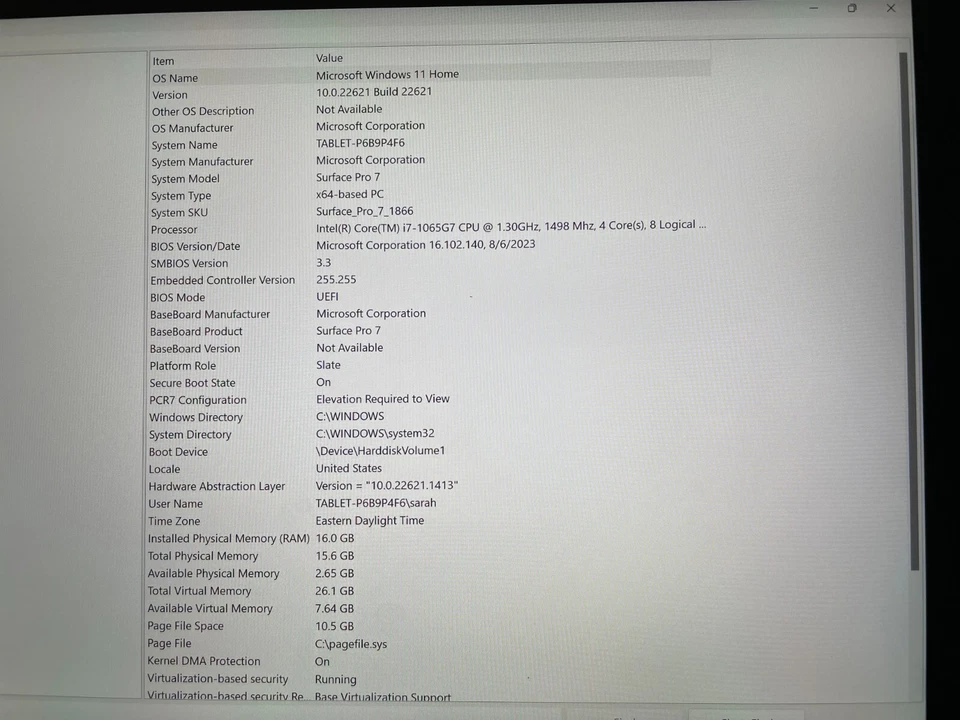 Microsoft Surface Pro 7 Core i7-1065G7 CPU@1.30GHz 16GB RAM 256GB SSD Windows 11 - Image 2 of 4