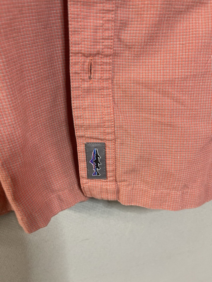 Patagonia Men's Island Hopper Vented Fishing Shirt orange Plaid