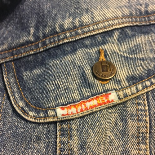 Gasoline Mens VTG 90s Blue Denim Jacket Coat Cotton Jacket Trucker Sz M - Picture 3 of 6