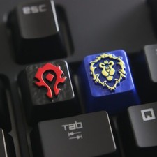 Customized Metal Game Embossed Keycaps Wow Horde Alliance mechanical keyboard