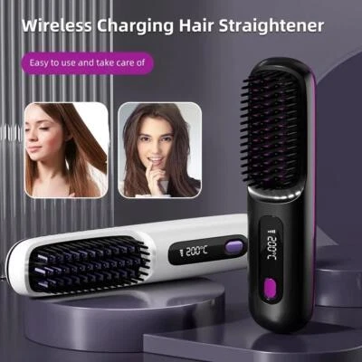 Electric Hair Straightener Brush Straight Quick Iron Hot Comb Negative ion NEW