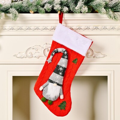 Weihnachtsgonk Strumpf Zwerg Neuheit Weihnachten Abend Geschenk Kamin Dekorationen rot