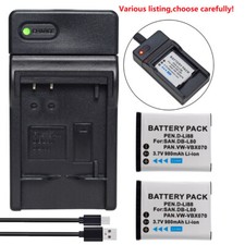 VW-VBX070 Battery or USB Charger for TOSHIBA PX1686, Camileo BW10 SX500 SX900