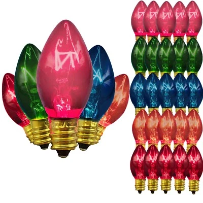 LEE DISPLAY C9 Multi-Color Light Bulbs with Pink, Transparent Steady Xmas Lights C-9 E17