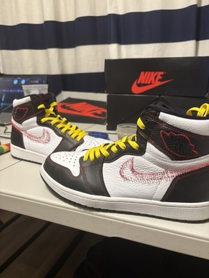 Jordan Air Jordan 1 Retro High OG Defiant White Black Red Yellow Men's Sneakers