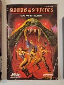 1990 Swords and Serpents NES Nintendo Video Game Complete w/ Manual & Foam CIB