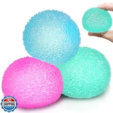 XPQKDC 3Pc Big Soft Sensory Stress Balls, Textured Memory Gel Soft Fidget Toy