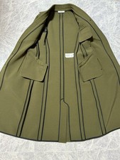 Celine Phoebe Philo 2018AW Wool Belted Long Coat 34 Green Silver Button