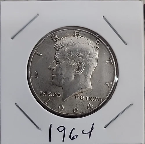 1964 Kennedy Half Dollar 90% Silver 50c US Coin Philadelphia Mint AU