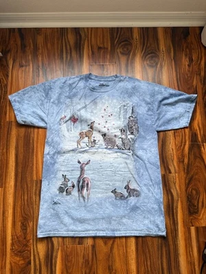 Camiseta para hombre The Mountain Bunny Cardinal Deer azul marino tie-dye XL invierno - Imagen 1 de 4