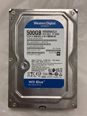 WD5000AZLX-60K2TA2 S/N:WCC6Z2DDAUN DCM:PCHA500 500GB 11-5-21 Data Recovery Drive