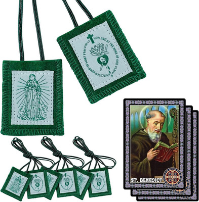 Scapulars Catholic,3 Pack Green Scapular of Immaculate Heart of Mary Green, Esca