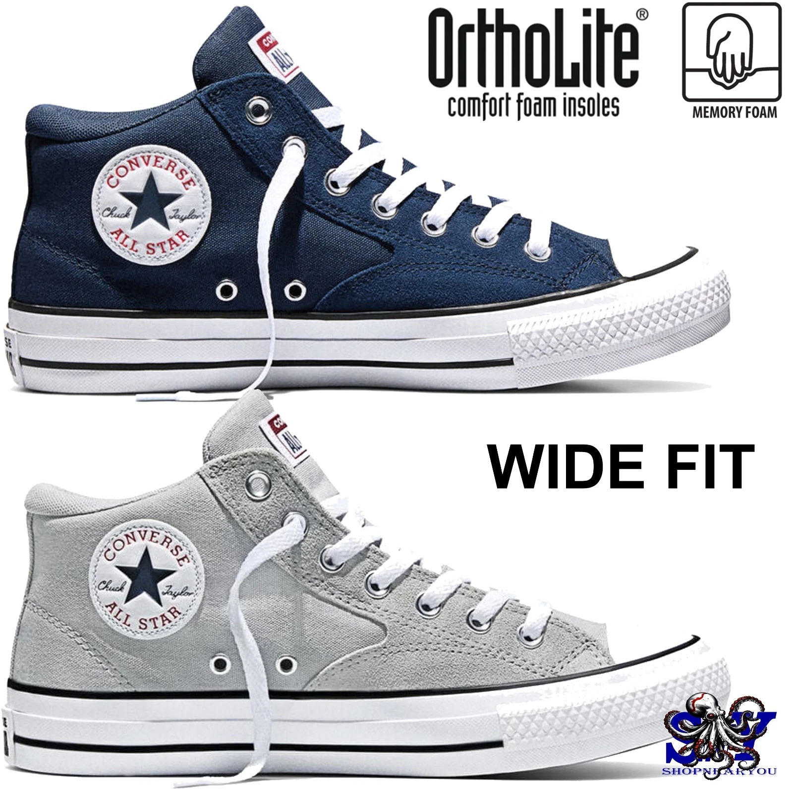 CONVERSE Chuck Taylor All Star Malden Street WIDE Fit Sneakers Kicks New Mid-Top
Opens in a new wind