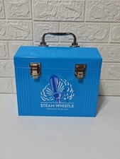 Steam Whistle Pilsner Blue Retro Style Metal Construction Worker Tin Lunch Box