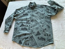 VTG 90s True Grit Shirt XL Flannel Cozy Soft Made USA Fishing MooseDucks Scenic