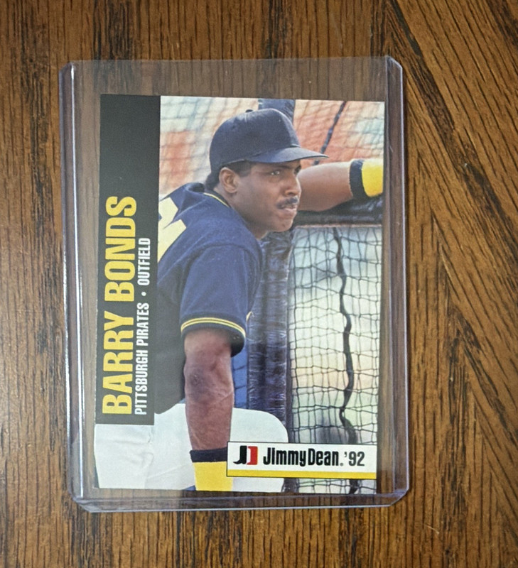 Jimmy Dean 1992 Barry Bonds #2 of 18 Pittsburgh Pirates MLB Baseball Card