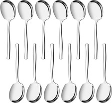 12-Piece Large Serving Spoon, Stainless Steel Buffet Serving Spoon