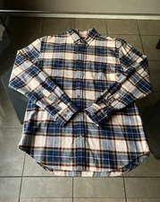 Supreme Tartan Flannel FW/12 Men Shirt Button Down Blue Size Large Plaid