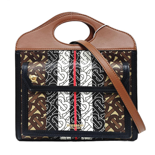 BURBERRY Pocket Handbags Leather Brown Free Shipping | Duties Paid