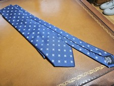 Hugo Boss 100 silk neck tie made in Italy blue geometric