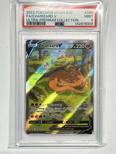 Pokemon Charizard V SWSH260 Full Art Black Star Promo PSA 9 MINT