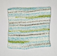 Cozy Striped Knit Baby Blanket Green Brown Speckled Fleck Stroller Throw Cover