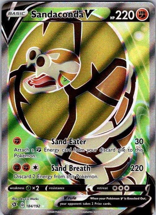 Pokemon | SWSH02: Rebel Clash | Sandaconda V (Full Art) | 184/192 | NM Holo