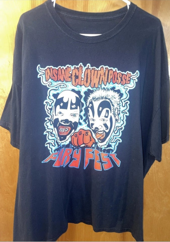 ☆☆Insane Clown Posse ICP Fury Fest Graphic Men's T-Shirt Black Size L