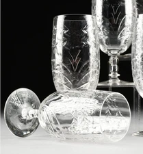 Rare Vintage Rock Sharpe Crystal "Baden" Iced Tea Glasses set of 6