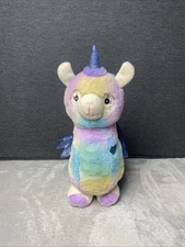 Wild Republic Llamacorn Plush Unicorn Llama Pastel Tie Dye Glitter Wing Toy Pet