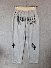 Manfinity sweatpants Mens Medium Gray Gothic Stretch Loose Fit Elastic Waist