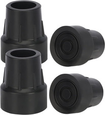 Rubber Cane Tips 1" 4 X 25Mm , Heavy Duty End Stoppers for Walking Cane, 1 Inch