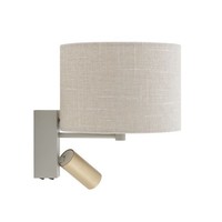 Wandleuchte Schalter Gold Flexibel GU10 E27 B:23 Cm Wandlampe Stoff Lampe