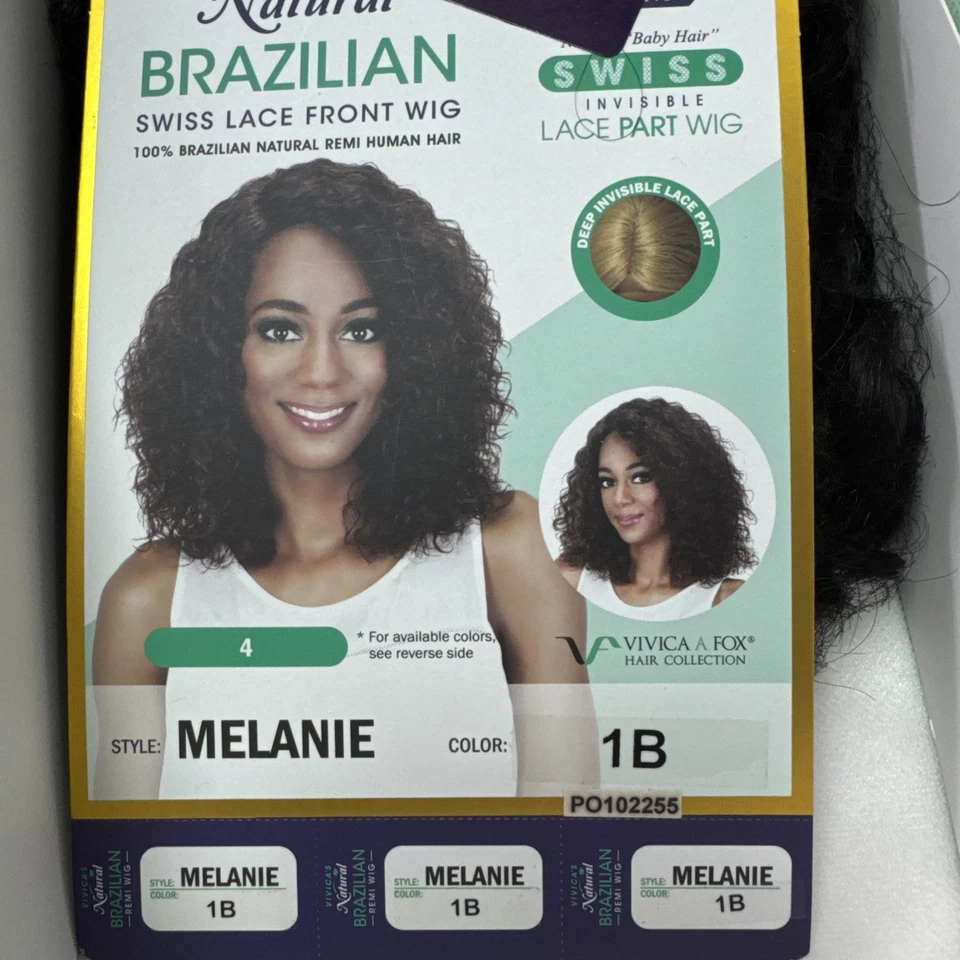 VIVICA FOX MELANIE 100% CABELLO HUMANO ENCAJE FRENTE ONDULADO RIZO color #1B (negro) Foto 4 de 4