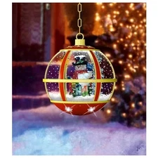 Holiday LED Light Up Musical Snowman Snow Globe Decoration | Christmas Tabletop