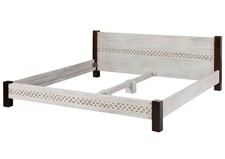 Landhaus-Stil Bett weiß used-look Doppelbett Ehebett Schlafzimmer Akazie 200x200