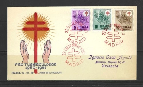Spain, 1950, FDC/PDE, #RA30-31, RAB3, TB Fund