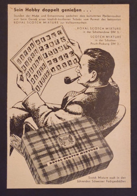 139) Royal Scotch Mixture Pfeiffen-Tabak Werbung Reklame 1959