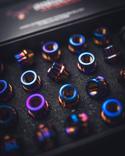 Rison Titanium Lug Nuts Open End Lug Nuts 12 Point GR5 Ti M12 M14 Lug Nut 20PCS - Picture 8 of 79