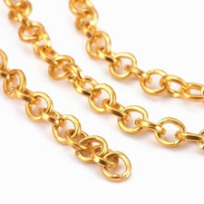 3m Metallkette Gold 5mm Gliederkette Schmuckkette Halskette Armband K58
