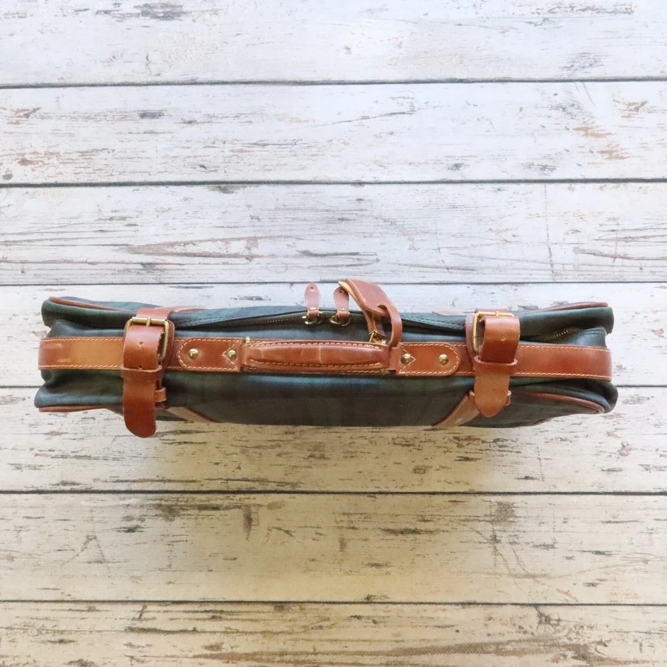 Bolso de Viaje Vintage Polo Ralph Lauren Tartán Cuadros Reloj Negro Traje Estuche Foto 3 de 4