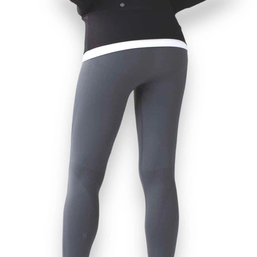 Lululemon Zone In Tight Mid Rise Seamless Compression Yoga Size 12 Black