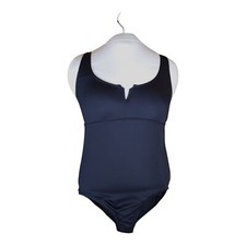 Anne Cole Black One-Piece Swimsuit Medium Keyhole Neckline NO TAGS