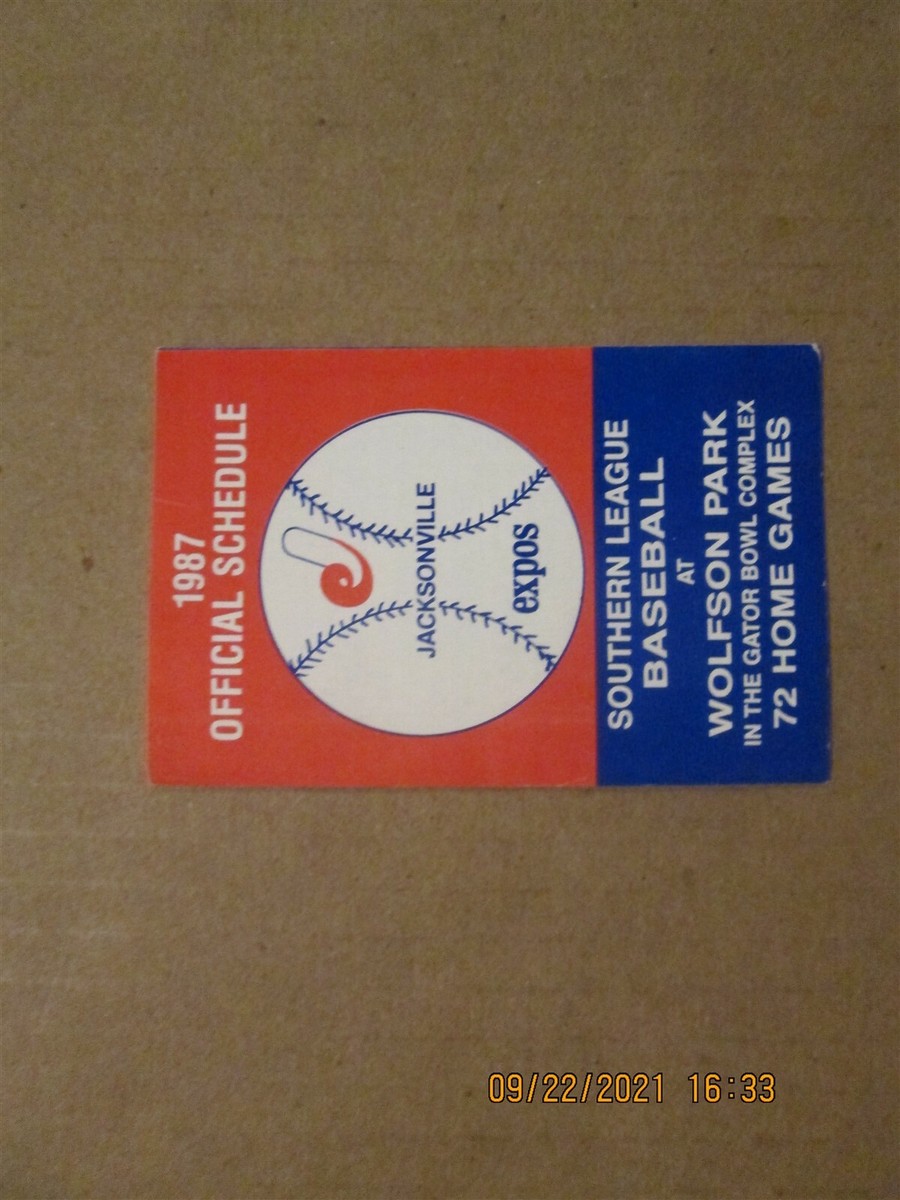 Jacksonville Expos Vintage Defunct Circa 1987 Team Logo Baseball Pocket  Schedule