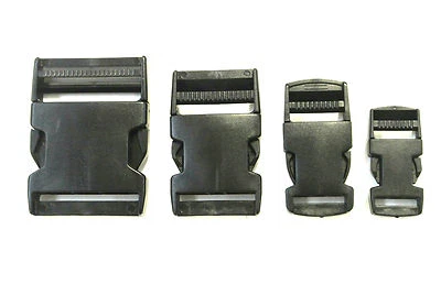 20mm 25mm 40mm 50mm Black Plastic Side Release Buckles For Webbing Bags Straps