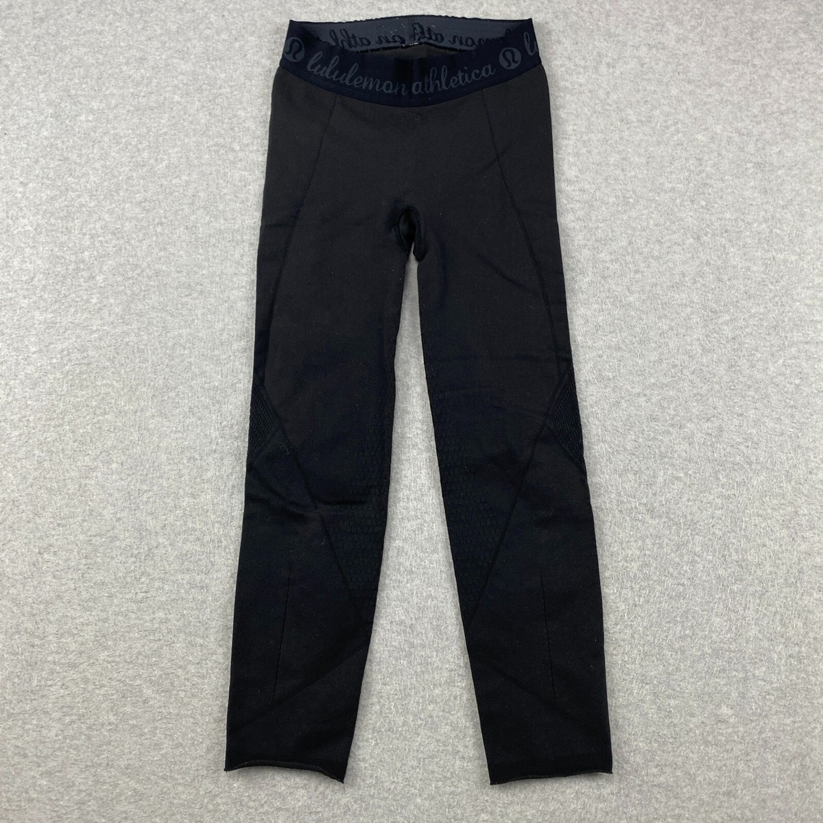 Lululemon Athletica Compression Seamless Leggings Womens *2 Black Logo  Waistband