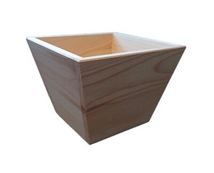 Handcrafted Beech Wood Planter Box – Tapered Wooden Plant Pot for Home or Garden